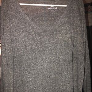 Gray long sleeve boyfriend tee